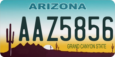 AZ license plate AAZ5856