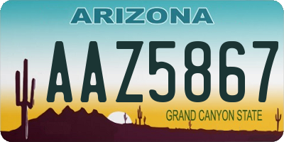 AZ license plate AAZ5867