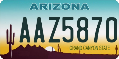 AZ license plate AAZ5870