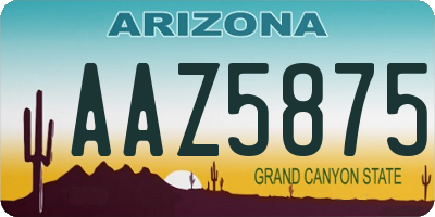 AZ license plate AAZ5875