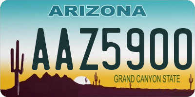 AZ license plate AAZ5900
