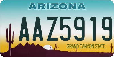 AZ license plate AAZ5919