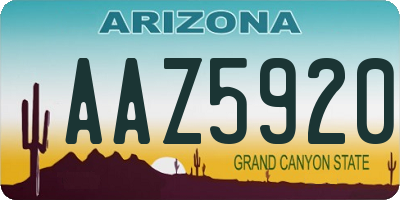AZ license plate AAZ5920