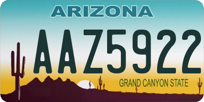 AZ license plate AAZ5922