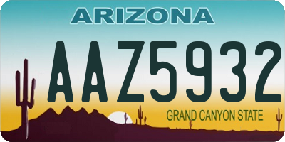 AZ license plate AAZ5932
