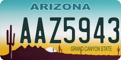 AZ license plate AAZ5943