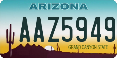 AZ license plate AAZ5949