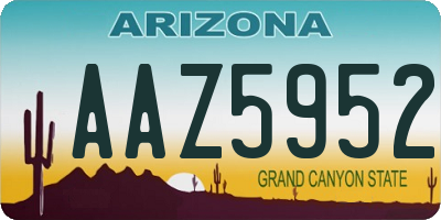 AZ license plate AAZ5952