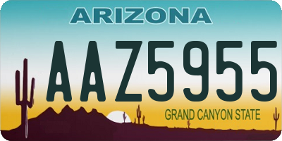 AZ license plate AAZ5955