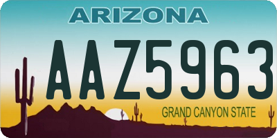 AZ license plate AAZ5963