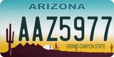 AZ license plate AAZ5977