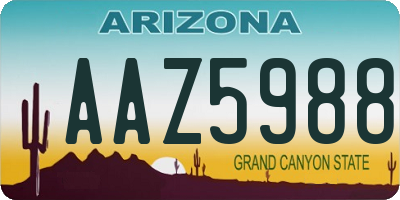 AZ license plate AAZ5988