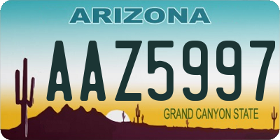 AZ license plate AAZ5997