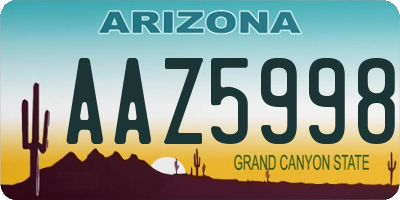AZ license plate AAZ5998