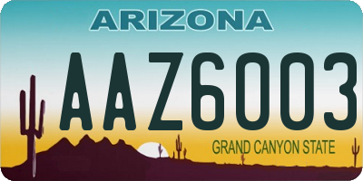 AZ license plate AAZ6003