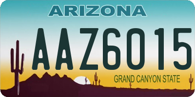 AZ license plate AAZ6015