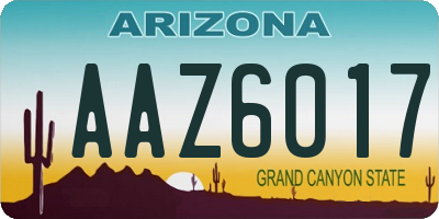 AZ license plate AAZ6017