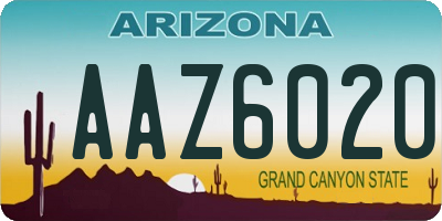 AZ license plate AAZ6020