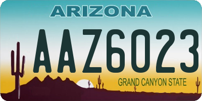 AZ license plate AAZ6023