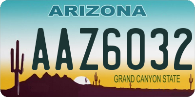 AZ license plate AAZ6032