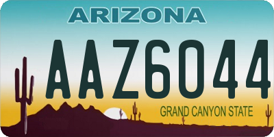 AZ license plate AAZ6044