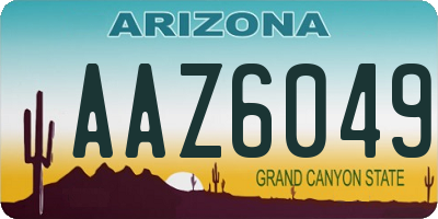 AZ license plate AAZ6049