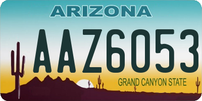 AZ license plate AAZ6053