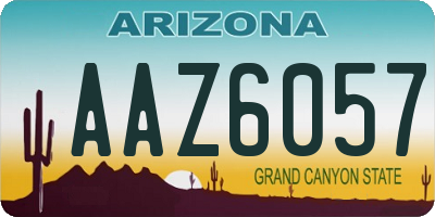 AZ license plate AAZ6057