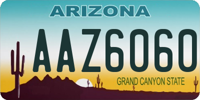 AZ license plate AAZ6060