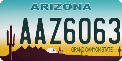 AZ license plate AAZ6063