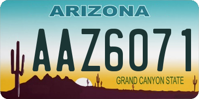 AZ license plate AAZ6071