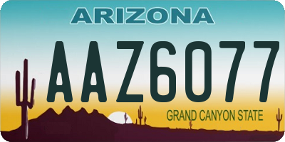 AZ license plate AAZ6077