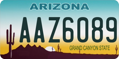 AZ license plate AAZ6089