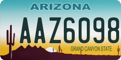 AZ license plate AAZ6098