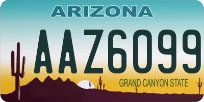 AZ license plate AAZ6099