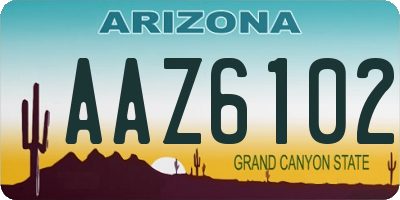 AZ license plate AAZ6102