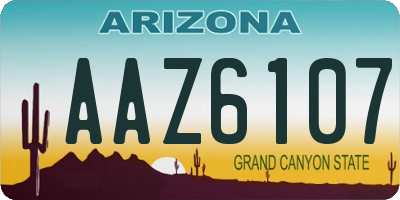 AZ license plate AAZ6107