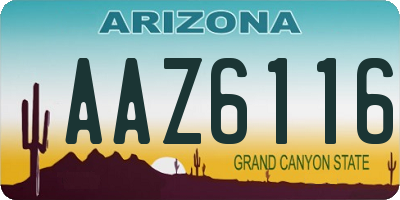 AZ license plate AAZ6116
