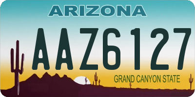 AZ license plate AAZ6127