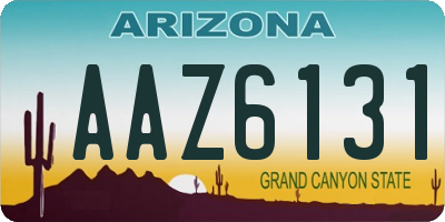 AZ license plate AAZ6131