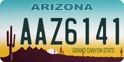 AZ license plate AAZ6141
