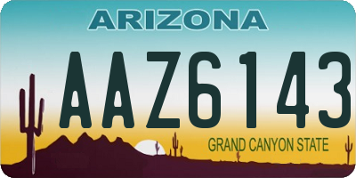 AZ license plate AAZ6143