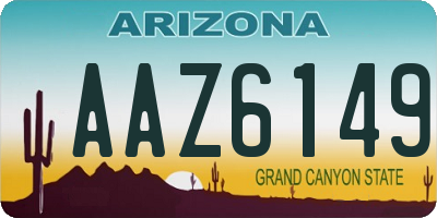 AZ license plate AAZ6149