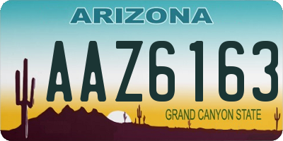 AZ license plate AAZ6163