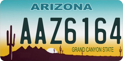 AZ license plate AAZ6164
