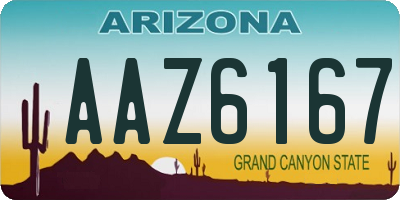 AZ license plate AAZ6167