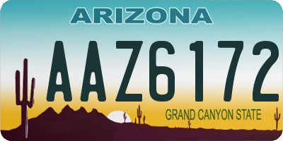 AZ license plate AAZ6172