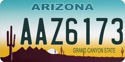 AZ license plate AAZ6173