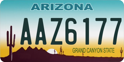 AZ license plate AAZ6177