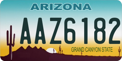 AZ license plate AAZ6182